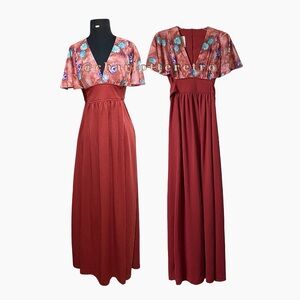 vtg Prairie Maxi Dress • Waist Dress • Made in Cali